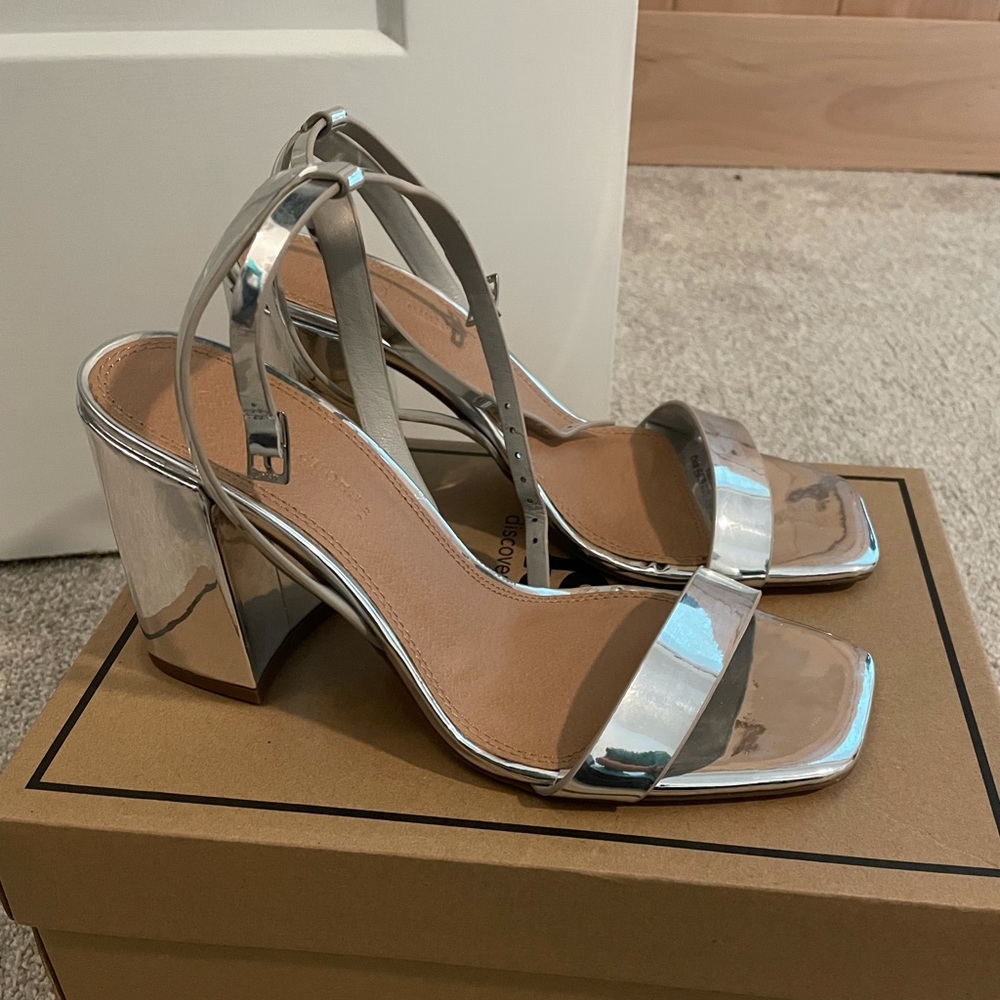 NEW ASOS silver block heels